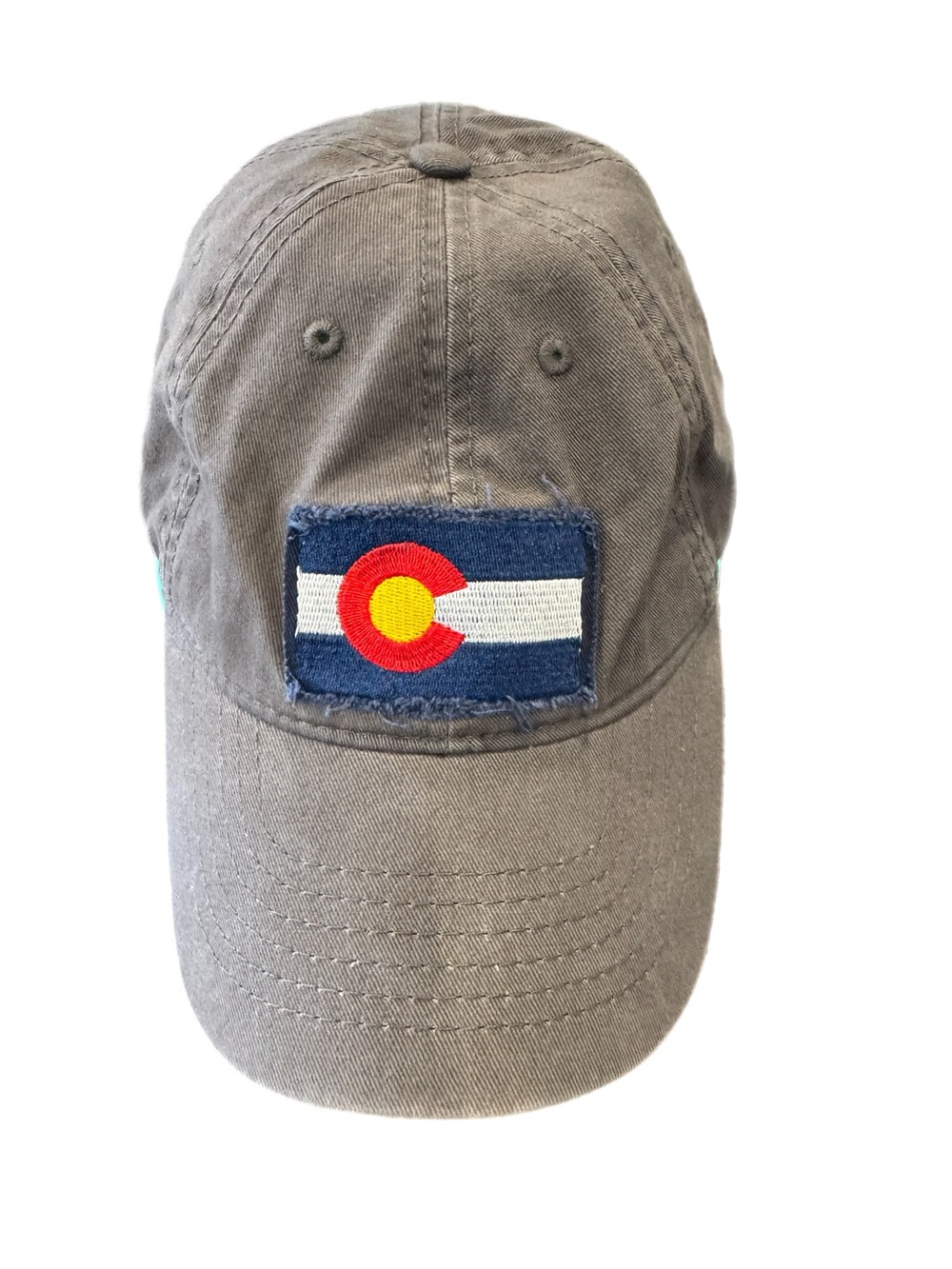 J Hats Colorado State Embroidered Flag Distressed Gray Baseball Adjustable Cap
